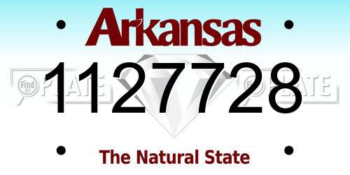 1127728 Arkansas License Plate