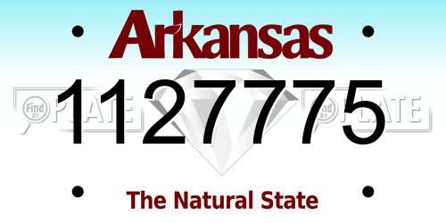 1127775 Arkansas License Plate