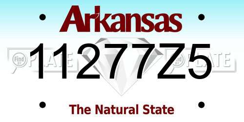 11277Z5 Arkansas License Plate
