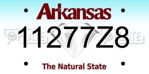 11277Z8 Arkansas License Plate