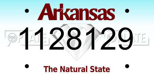 1128129 Arkansas License Plate