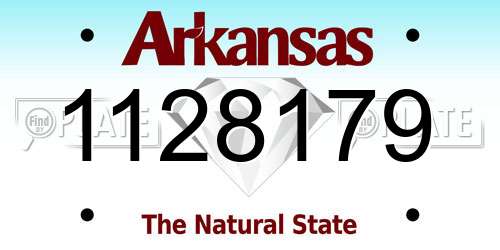 1128179 Arkansas License Plate