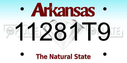 11281T9 Arkansas License Plate