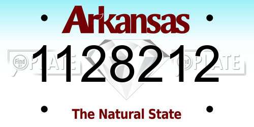 1128212 Arkansas License Plate