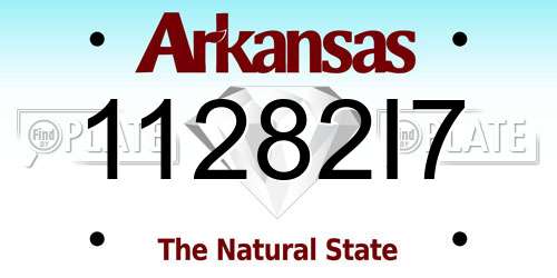 11282I7 Arkansas License Plate