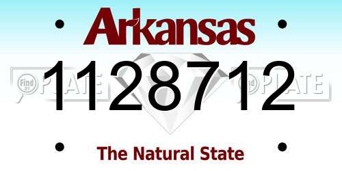 1128712 Arkansas License Plate