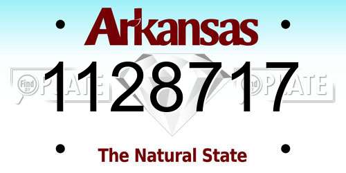 1128717 Arkansas License Plate