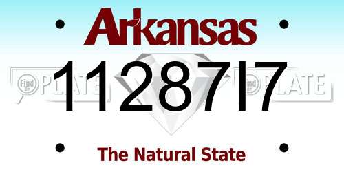 11287I7 Arkansas License Plate