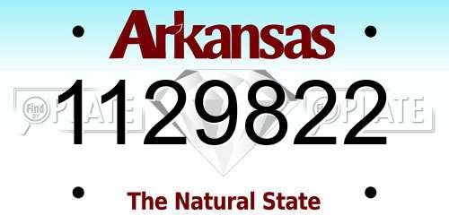 1129822 Arkansas License Plate