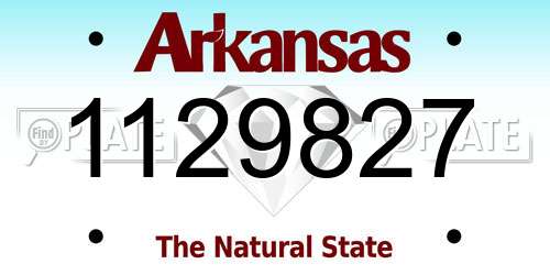 1129827 Arkansas License Plate