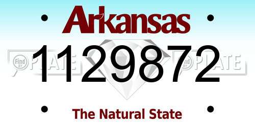 1129872 Arkansas License Plate