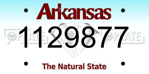 1129877 Arkansas License Plate
