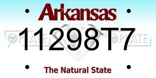 11298T7 Arkansas License Plate