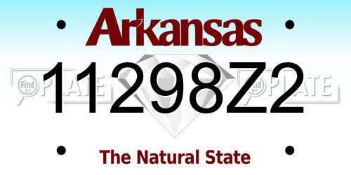 11298Z2 Arkansas License Plate