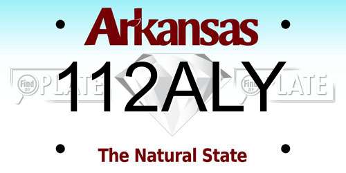 112ALY Arkansas License Plate
