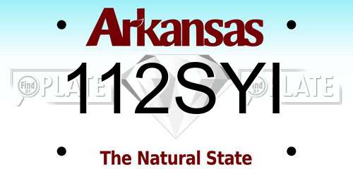 112SYI Arkansas License Plate