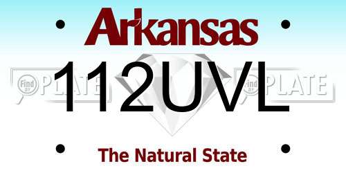 112UVL Arkansas License Plate