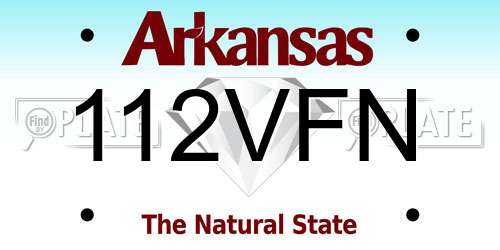 112VFN Arkansas License Plate