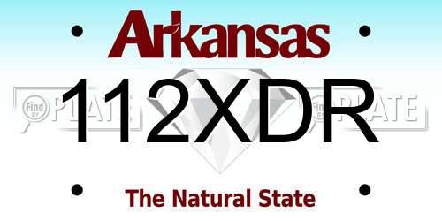 112XDR Arkansas License Plate