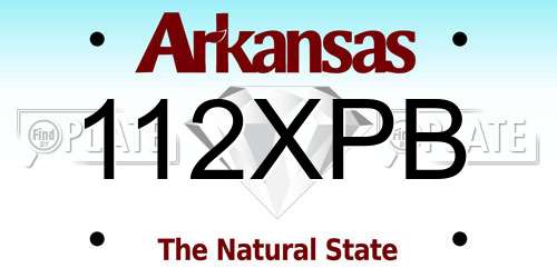 112XPB Arkansas License Plate
