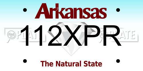 112XPR Arkansas License Plate