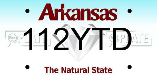 112YTD Arkansas License Plate