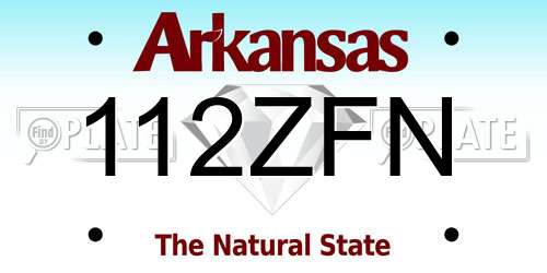 112ZFN Arkansas License Plate