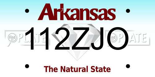 112ZJO Arkansas License Plate