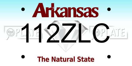 112ZLC Arkansas License Plate