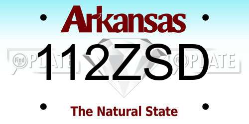 112ZSD Arkansas License Plate