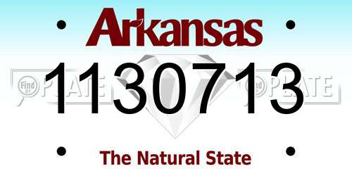 1130713 Arkansas License Plate