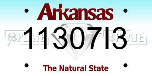 11307I3 Arkansas License Plate