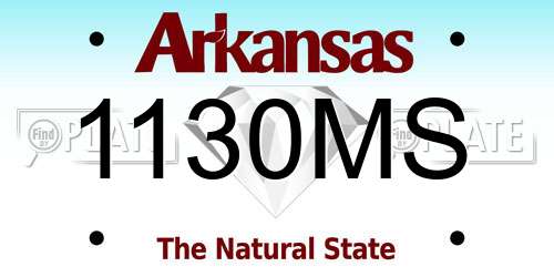 1130MS Arkansas License Plate
