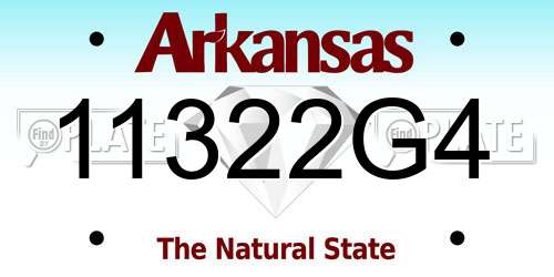 11322G4 Arkansas License Plate