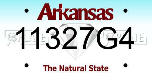 11327G4 Arkansas License Plate