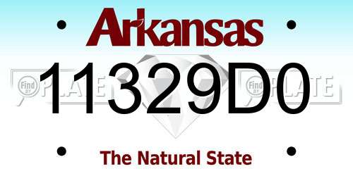 11329D0 Arkansas License Plate