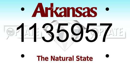 1135957 Arkansas License Plate