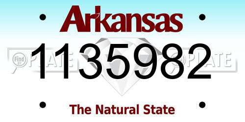 1135982 Arkansas License Plate