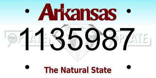 1135987 Arkansas License Plate