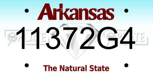 11372G4 Arkansas License Plate