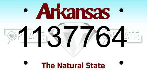 1137764 Arkansas License Plate
