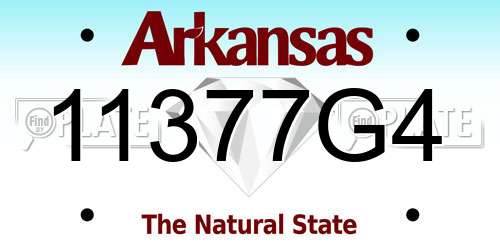11377G4 Arkansas License Plate
