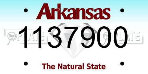 1137900 Arkansas License Plate