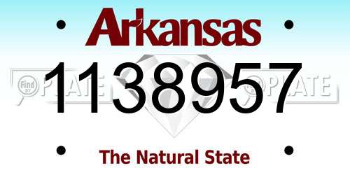 1138957 Arkansas License Plate