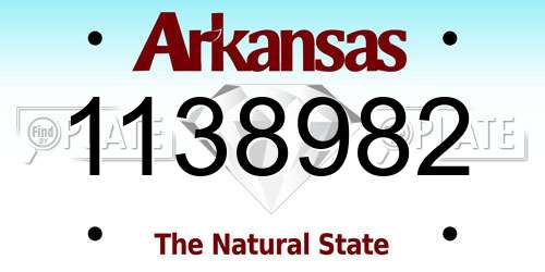 1138982 Arkansas License Plate