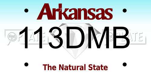 113DMB Arkansas License Plate