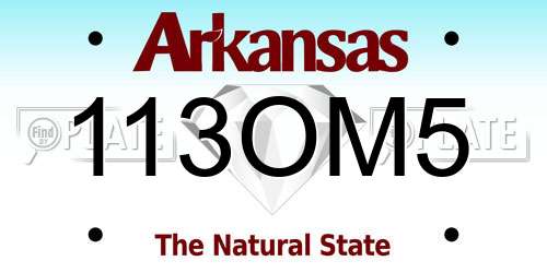113OM5 Arkansas License Plate