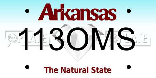 113OMS Arkansas License Plate