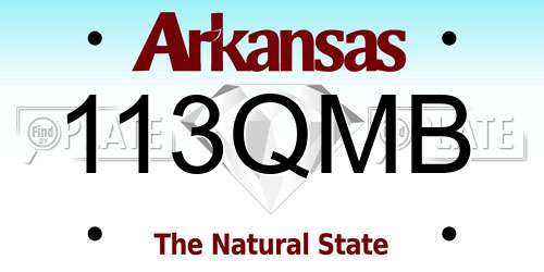 113QMB Arkansas License Plate
