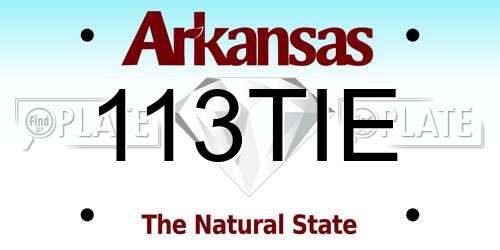 113TIE Arkansas License Plate